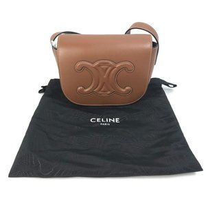 CELINE 198263DU3 Crossbody Pochette Folco Cuir Triomphe Bag Shoulder Bag